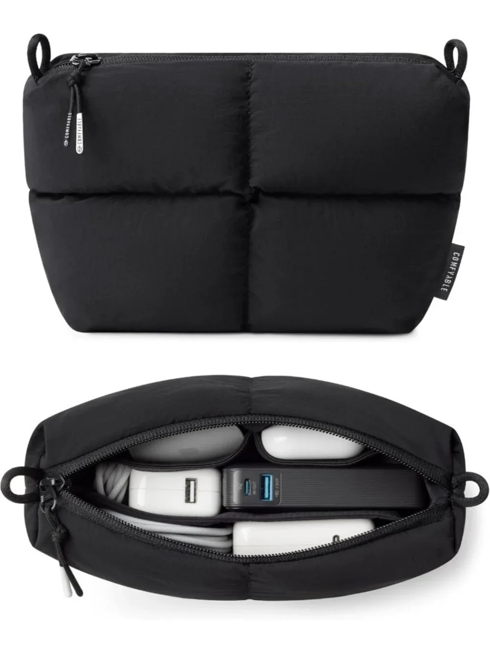 Compact Travel Tech Organizer Case - Cute Cable Storage Pouch for Chargers
